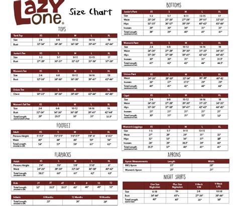 the lazy ones pajamas|lazy one pajamas size chart.